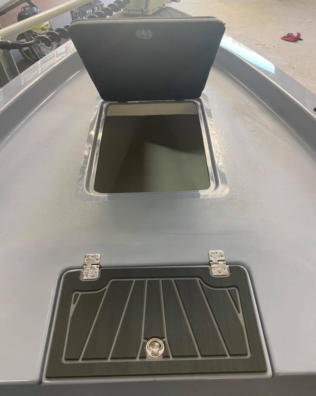 A Live Fish Well and Storage are some of the options added to our Force F13 Fisher!